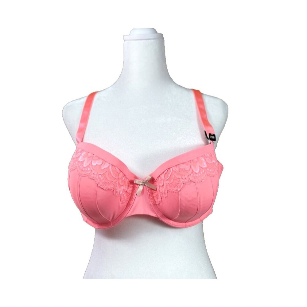 City Chic Womens Contour Bra 44B US Pink Plus Size Underwire Padded Lingerie NWT